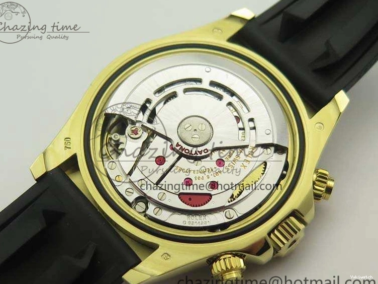 Daytona 1:1 Clone 116518 LN YG Dial Best Black ARF Rubber A4130 On Strap Super Edition 0303